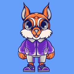 Mascot character design cartoon of squirrel