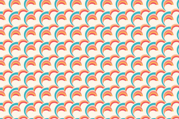 Vector Boho Style Retro Pattern Background with Earthy Tones and Geometric Shapes