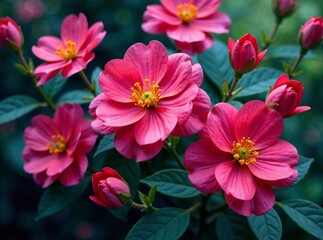 Vibrant Bush Flowers - Deep Mood & Colorful Burst