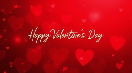 Romantic red background with "Happy Valentine's Day" text