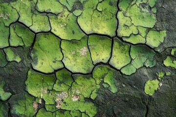 Cracked green texture with organic patterns for creative designs