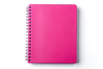 Pink Office Notebook, Closed Notebook, Top View, Stationery Photography, Minimalist Desk, Pink Notebook Background, Office Supplies, Flatlay Photography