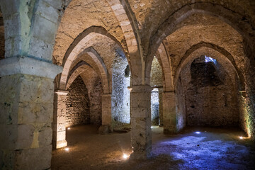 Medeieval town's basements in France. 