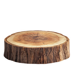 Wooden podium on transparent background, a wood product display stand mockup, 3D rendering