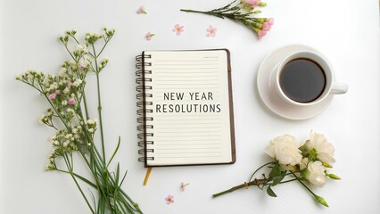 Notebook with flowers and leaves for a floral gift or card