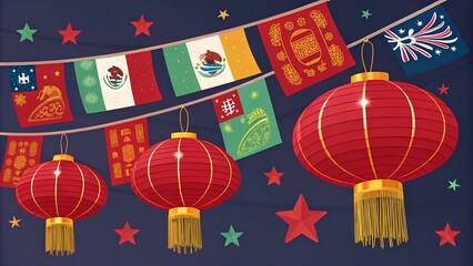 Chinese New Year Lantern Decoration for Festival Celebration