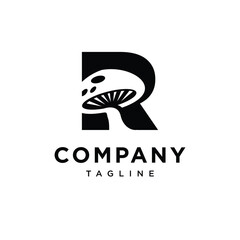 Letter R Mushroom Logo Icon Vector