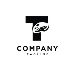 Letter T Mushroom Logo Icon Vector