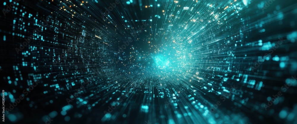 Poster stunning abstract digital background with light particles and data streams creating a futuristic env
