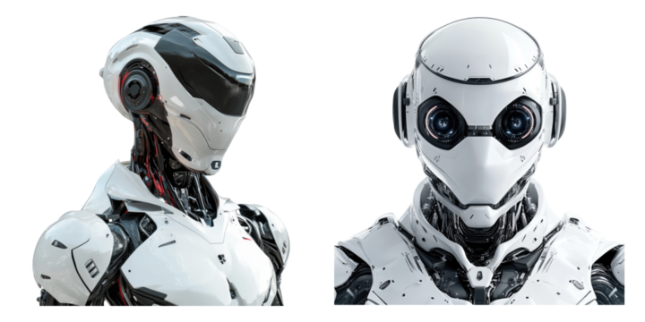 Cyborg security concept isolated on transparent background, Set of - Powered by Adobe