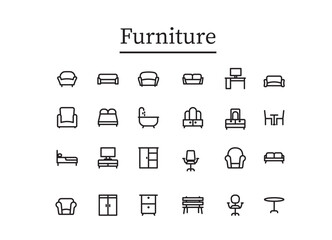 Furniture icons set