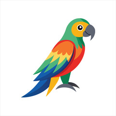 Vibrant Parrot Design in Vector Art Style for Creative Projects