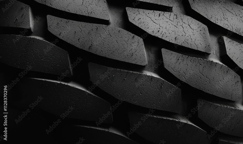 Poster high-performance tire tread design showcasing advanced rubber patterns for enhanced traction and dur