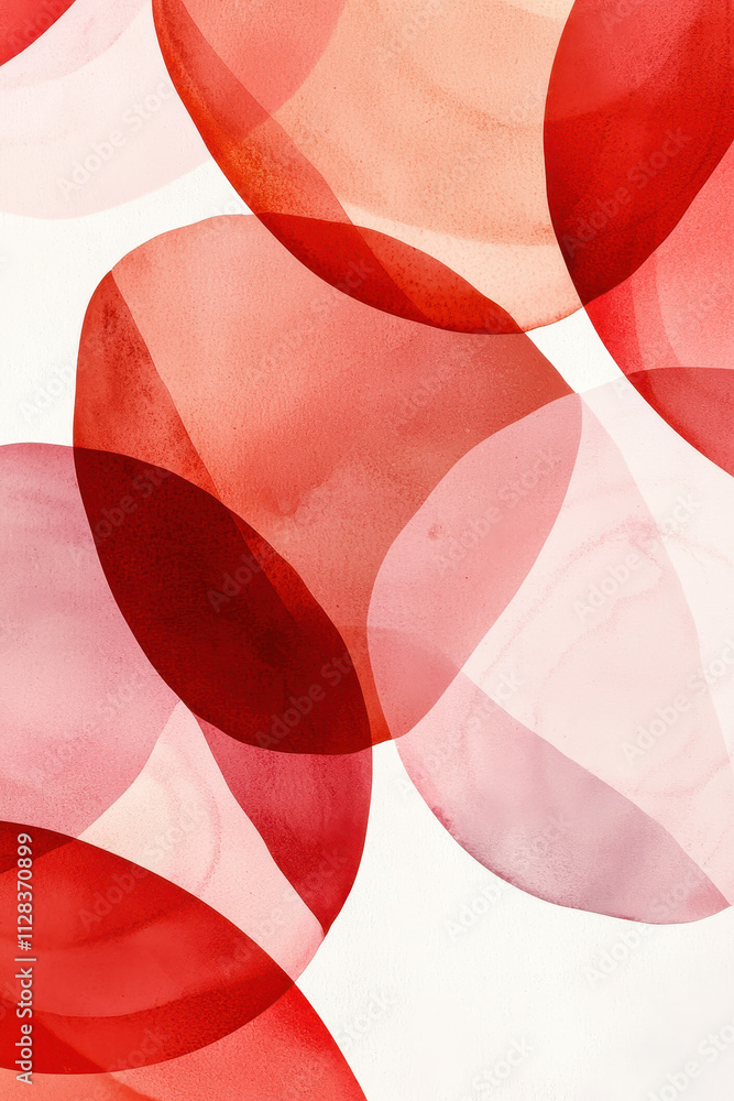 Poster explore the elegance of abstract watercolor patterns: a stylish red and pink overlapping design for 
