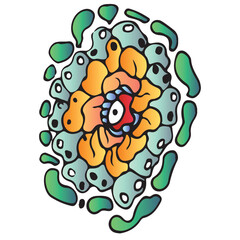 Fototapeta premium Doodle Art. Hand-drawn little funny monsters. Colorful design vector