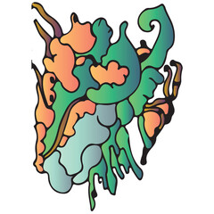 Doodle Art. Hand-drawn little funny monsters. Colorful design vector