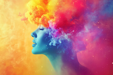 Creativity explosion. Mind full of ideas. 