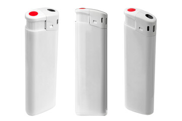 plastic lighter, mockup isolated on white and black background