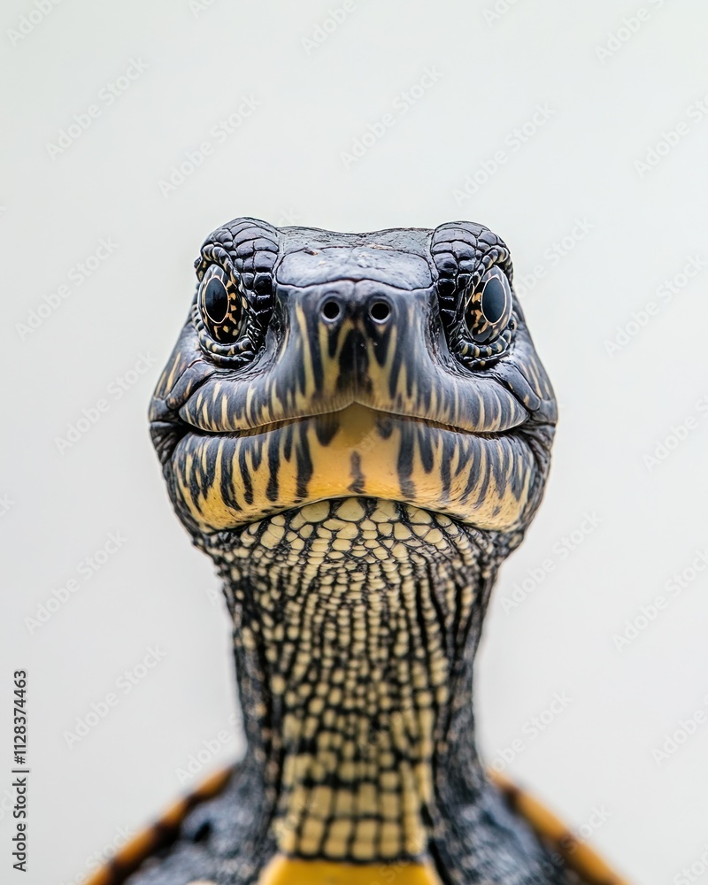 Aufkleber close-up of a turtle's face with intricate patterns