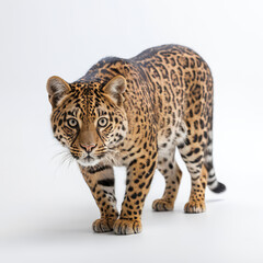 Fototapeta premium leopard on white background