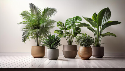 Fototapeta premium Indoor plants in studio