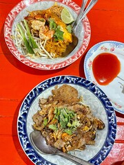 Top view Thailand food name 