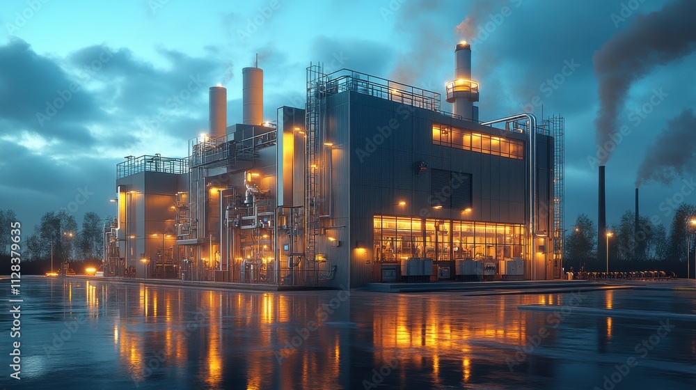 Poster rendering of a substation on a white backgroun