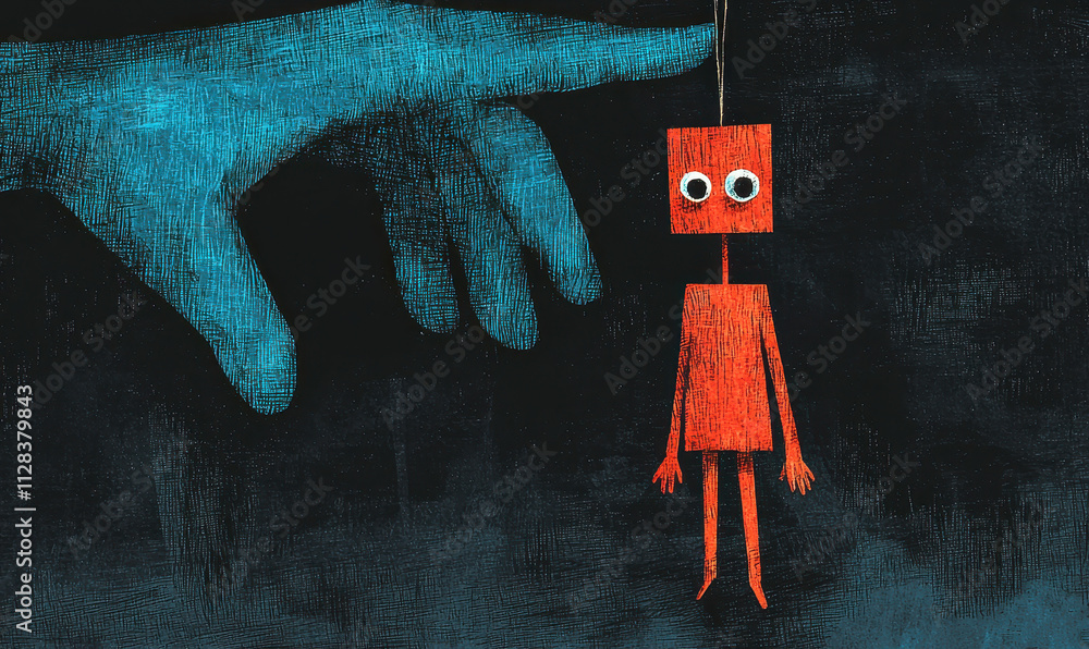 Poster exploring manipulation and control: an abstract representation of human psychology through symbolic 