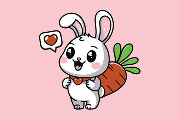 Fototapeta premium Bunny Love A Carrot Adventure vector