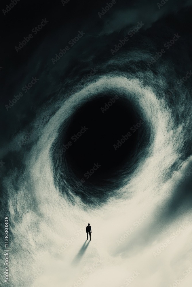 Aufkleber exploring the depths of isolation: a journey into the enigmatic abyss of the mind where fear and sol