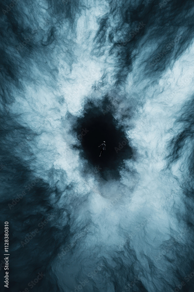 Poster exploring the surreal depths of consciousness: a journey into the void of introspection and imaginat
