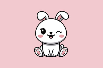 Charming Bunny with a Smile vector