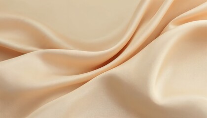 Fototapeta premium Elegant Draping of Cream Silk Fabric Textile Studio Photography Soft Light Close-Up Material Texture for Fashion Design Inspiration