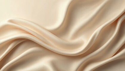 Obraz premium Elegant Draping of Soft Satin Fabric in Neutral Tones Textiles Indoor Setting Close-Up View Design Inspiration for Home Decor