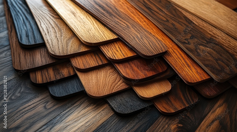 Poster a collection of laminated veneered and engineered wood flooring samples for the designer s use isola