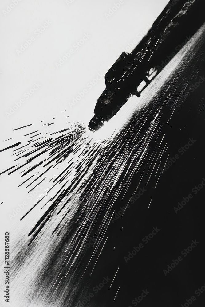 Poster dynamic display of industrial welding sparks in motion: capturing the power and precision of modern 