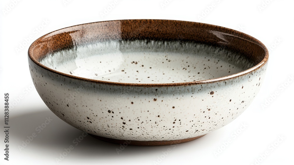 Aufkleber a round empty ceramic plate with a clipping path and shadow is isolated on white view from abov
