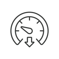 Slow speed icon in line design. Slow, speed, motion, pace, calm, gradual, steady on white background vector. Slow speed editable stroke icon