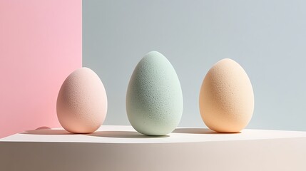 Fototapeta premium A body makeup blending sponge in unique sculptural shapes