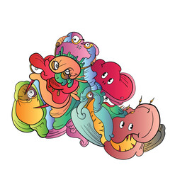 Colorful Abstract face Pattern Set with face and smile for Web Design, Landing Page, Social Media Story, and Print Material.