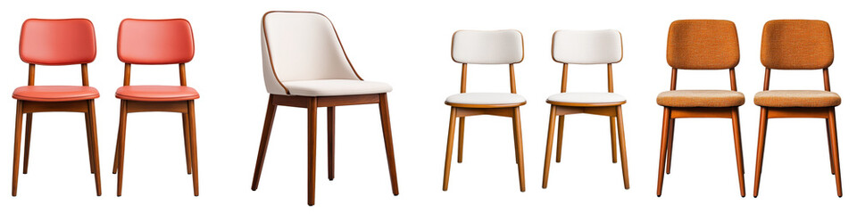 A pair of iconic retro dining chairs in a sleek mid century modern design  perfect for adding a...