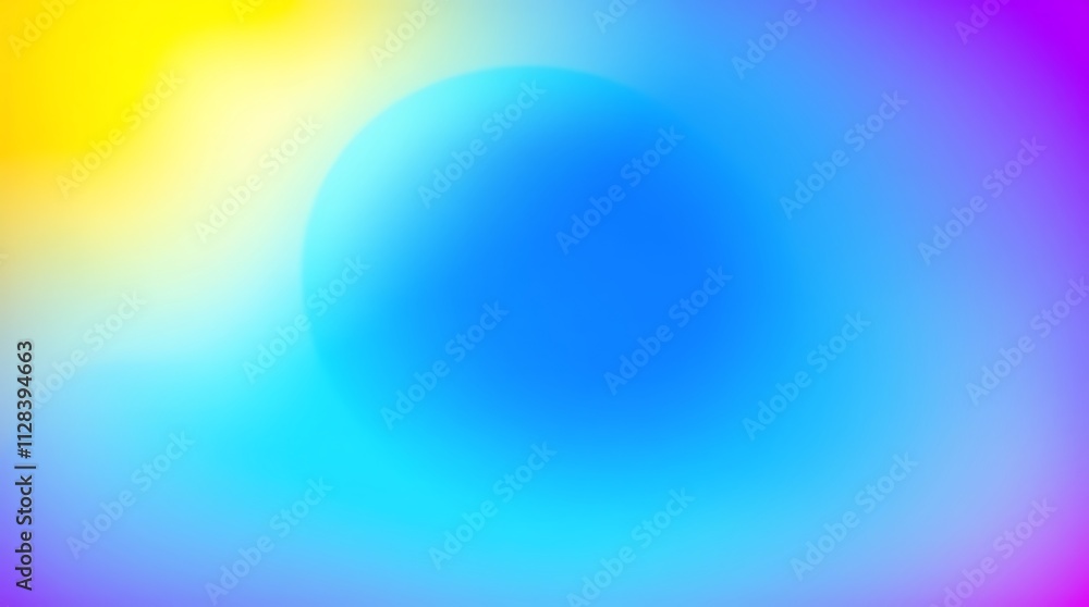 Poster abstract blue orb in a gradient of color: a captivating abstract background with a soft blue orb nes