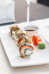 sushi set in the restaurant