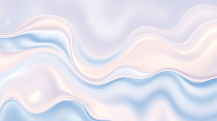 Obraz premium Serene Pastel Waves: Abstract background featuring soft, flowing pastel waves in shades of blue, white, and pink. Ideal for elegant designs, calming visuals, and sophisticated branding. 
