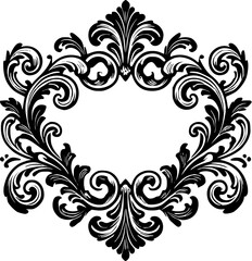 baroque, antique, frame, mirror, border, royal, illustration, graphic, image, isolated	