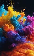 Colorful, Dynamic Cloud-like Formations Rising from Water Surfaces with Vivid and Ethereal Liquid Displays.