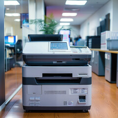 A big office printer in the center room.