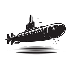 submarine silhouette vector illustration