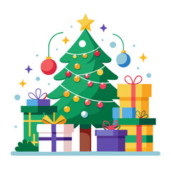 Festive Vector Clip Art on White