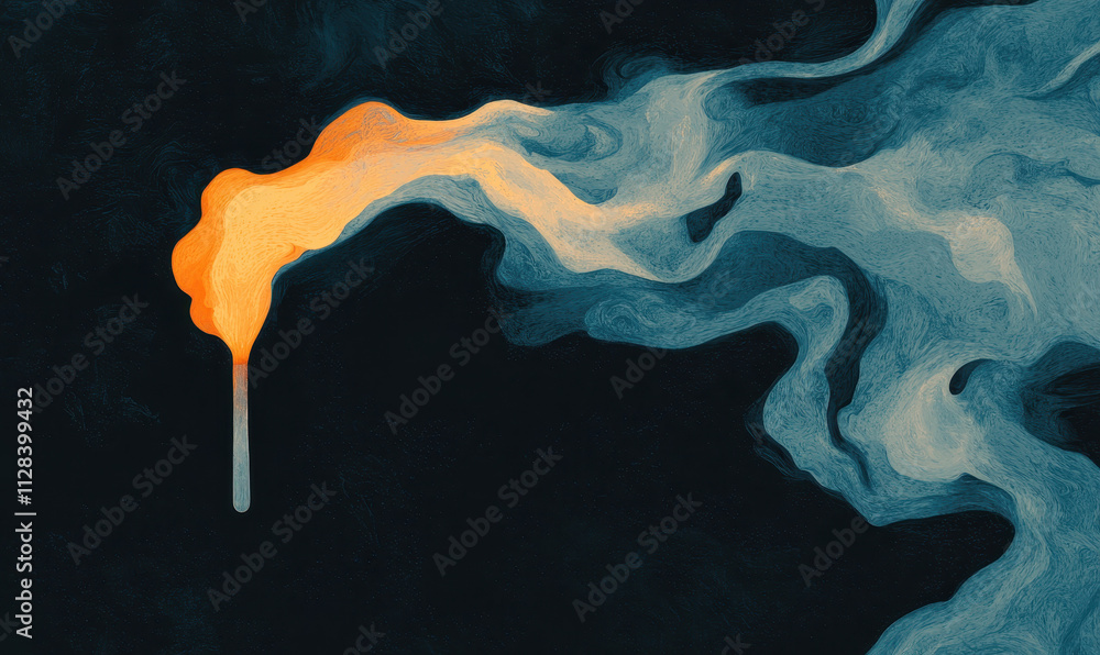 Poster dynamic abstract visualization of fire and smoke: exploring energy, movement, and emotion in artful 